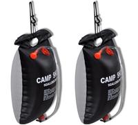 vidaXL Douche solaire d'extérieur de camping 20 L 2 pcs Noir G