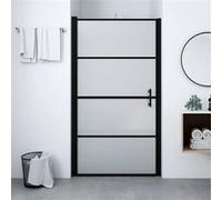 vidaXL Douchedeur mat 81x195 cm gehard glas zwart146661 Noir G