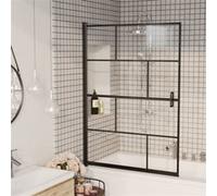 Douchewand 100x140 cm ESG zwart150750