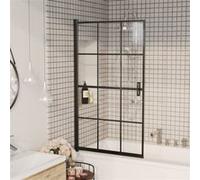 vidaXL Douchewand 80x140 cm ESG zwart150746 Noir G