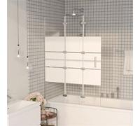 vidaXL Douchewand inklapbaar 100x140 cm ESG wit150738 Blanc G