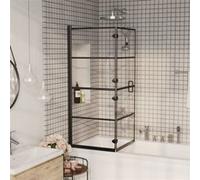 Douchewand inklapbaar 120x140 cm ESG zwart150745