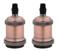 vidaXL Douilles de lampe 2 pcs bronze rouge E27, base de lampe, douille à visser, douille d'ampoule, prise de lumière, douille de lampe E27