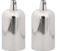 vidaXL Douilles de lampe 2 pcs. nickel satiné E27