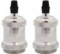 vidaXL Douilles de lampe 2 pcs. nickel satiné E27
