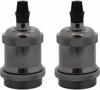 vidaXL Douilles de lampe 2 pcs. Noir brillant E27