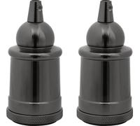 vidaXL Douilles de lampe 2 pcs. Noir brillant E27