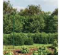 vidaXL Clôture en treillis métallique et piquet d'ancrage vert 2x10m