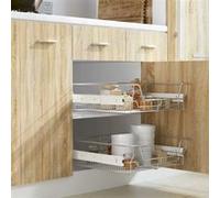 Draadmanden uittrekbaar 2 st 600 mm zilverkleurig 50481