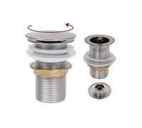 vidaXL Drain à poussoir avec débordement Chrome 6,4x6,4x9,1 cm