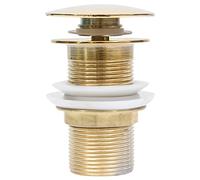 vidaXL Drain à Poussoir sans Débordement Bouchon de Vidange Drain d'Evier Drain de Lavabo Salle de Bain Maison Doré 6,4x6,4x9,1 cm