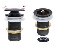 vidaXL Drain à poussoir sans débordement Noir 6,4x6,4x9,1 cm