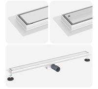 vidaXL Drain de Douche avec Couverture en Verre Argenté 100 cm