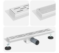 vidaXL Drain de Douche avec Couverture en Verre Argenté 50 cm