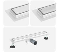 vidaXL Drain de Douche avec Couverture en Verre Argenté 50 cm