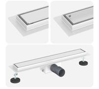 vidaXL Drain de Douche avec Couverture en Verre Argenté 60 cm