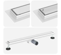 vidaXL Drain de Douche avec Couverture en Verre Argenté 70 cm