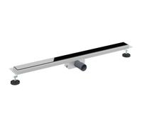 vidaXL Drain de Douche avec Couverture en Verre Noir 100 cm