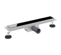 vidaXL Drain de Douche avec Couverture en Verre Noir 60 cm