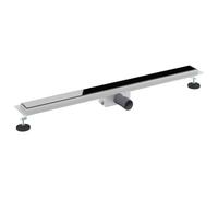 vidaXL Drain de Douche avec Couverture en Verre Noir 90 cm, Salle de Bain, Rectangulaire, Moderne, Design, Esthétique, Efficace, Gain de Place, Accessoires, Contemporain, Agencement, Confort, Style