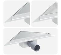 vidaXL Drain de douche triangle 2 en 1 Argenté 25 x 25 cm