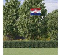 vidaXL Drapeau de la Croatie et mât 5,55 m Aluminium G
