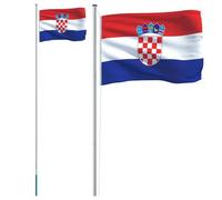 Vidaxl Drapeau De La Croatie Et Mat 6,23 M Aluminium