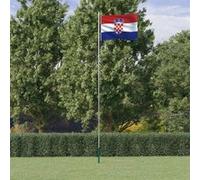 Vidaxl Drapeau De La Croatie Et Mat 6,23 M Aluminium