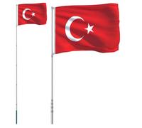 Vidaxl Drapeau De La Turquie Et Mât 5,55 M Aluminium