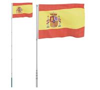 vidaXL Drapeau de l'Espagne et mât 5,55 m Aluminium