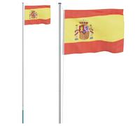 vidaXL Drapeau de l'Espagne et mât 6,23 m Aluminium