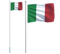 Drapeau de l'Italie et mât 6,23 m Aluminium 3147097