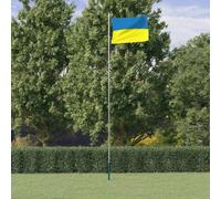 Vidaxl Drapeau De L'ukraine Et Mât 6,23 M Aluminium