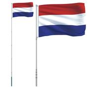 vidaXL Drapeau des Pays-Bas et mât 5,55 m Aluminium