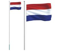 vidaXL Drapeau des Pays-Bas et mât 6,23 m Aluminium