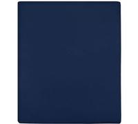 2x Draps-housses Literie Couvres-lit Couvertures de Lit Housses de Matelas Chambre à Coucher Maison Jersey Bleu Marine 90x200 cm Coton