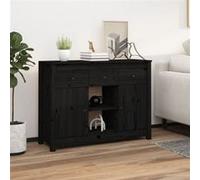 814553 vidaXL Buffet Noir 100x35x74,5 cm Bois massif de pin
