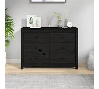 vidaXL Dressoir 100x40x72 cm massief grenenhout zwart821768 Noir G