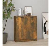 vidaXL Dressoir 60x30x70 cm bewerkt hout gerookt eikenkleurig816982 Brun G