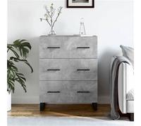 Vidaxl Buffet Gris Béton 69,5x34x90 Cm Bois D'ingénierie Gris