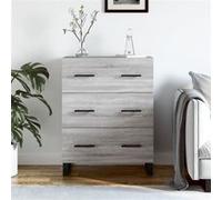 vidaXL Dressoir 69,5x34x90 cm bewerkt hout grijs sonoma eikenkleurig827882 Gris G