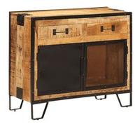 vidaXL Buffet 80x31x66 cm Bois de manguier Brut Massif et métal