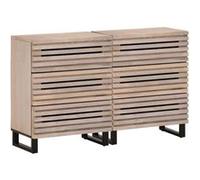 Vidaxl Buffets 2 Pcs 60x34x75 Cm Bois Massif De Manguier Marron