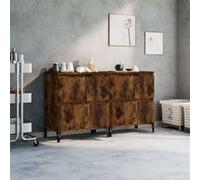 Vidaxl Buffets 2 Pcs Chêne Fumé 60x35x70 Cm Bois D'ingénierie Marron