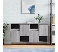 vidaXL Buffets 2 pcs sonoma gris bois d'ingénierie