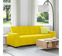 vidaXL Canapé à 3 places Velours Jaune 180 cm