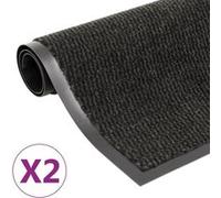 vidaXL Paillassons rectangulaires 2 pcs 90 x 150 cm Noir