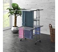 Étagère à linge à 2 niveaux avec roues Argenté 60x70x106 cm vidaXL vidaXL