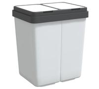 vidaXL Duo Poubelle Blanc 2x25 L
