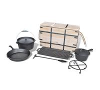 vidaXL Dutch-Oven set de 9 casseroles dans une caisse en bois